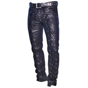 Genuine Leather Lace Up Pants Size 32 BNWT